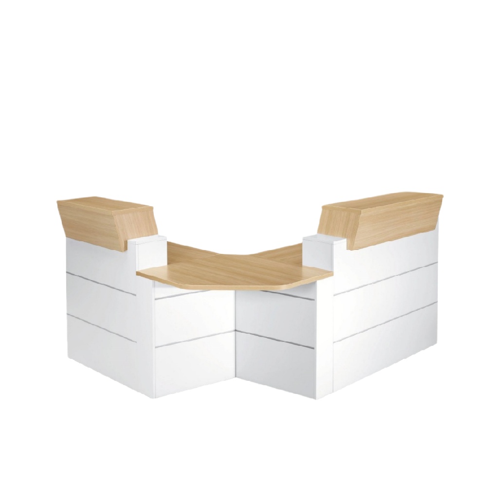 Bureau d'angle en bois et MDF pour espace de travail - 160 x 160 x 75-lignedubois.com