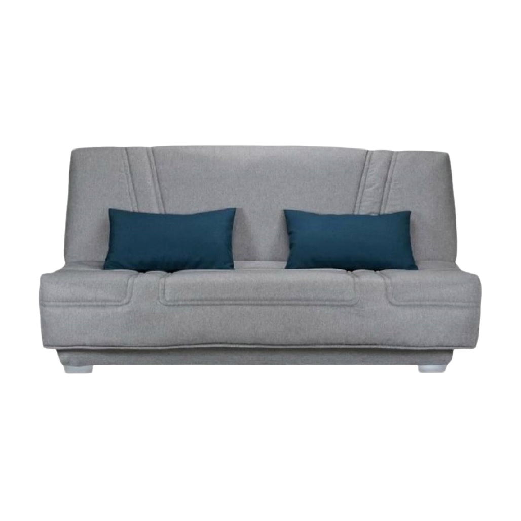 Canapé convertible pour salon en tissu gris - 200 x 90 x 85-lignedubois.com