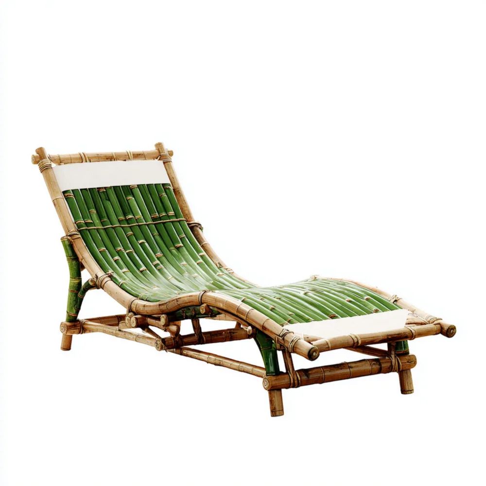 Bain de soleil en bambou 160x75x60 cm - Vert - Traditionnel