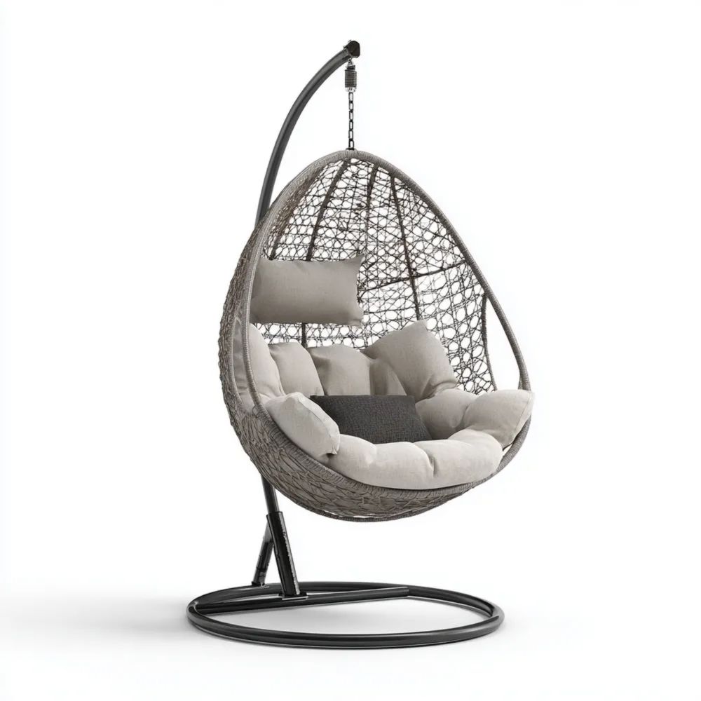 Chaise suspendue extérieure Polyrotin Gris 110x100x195 cm - Design moderne