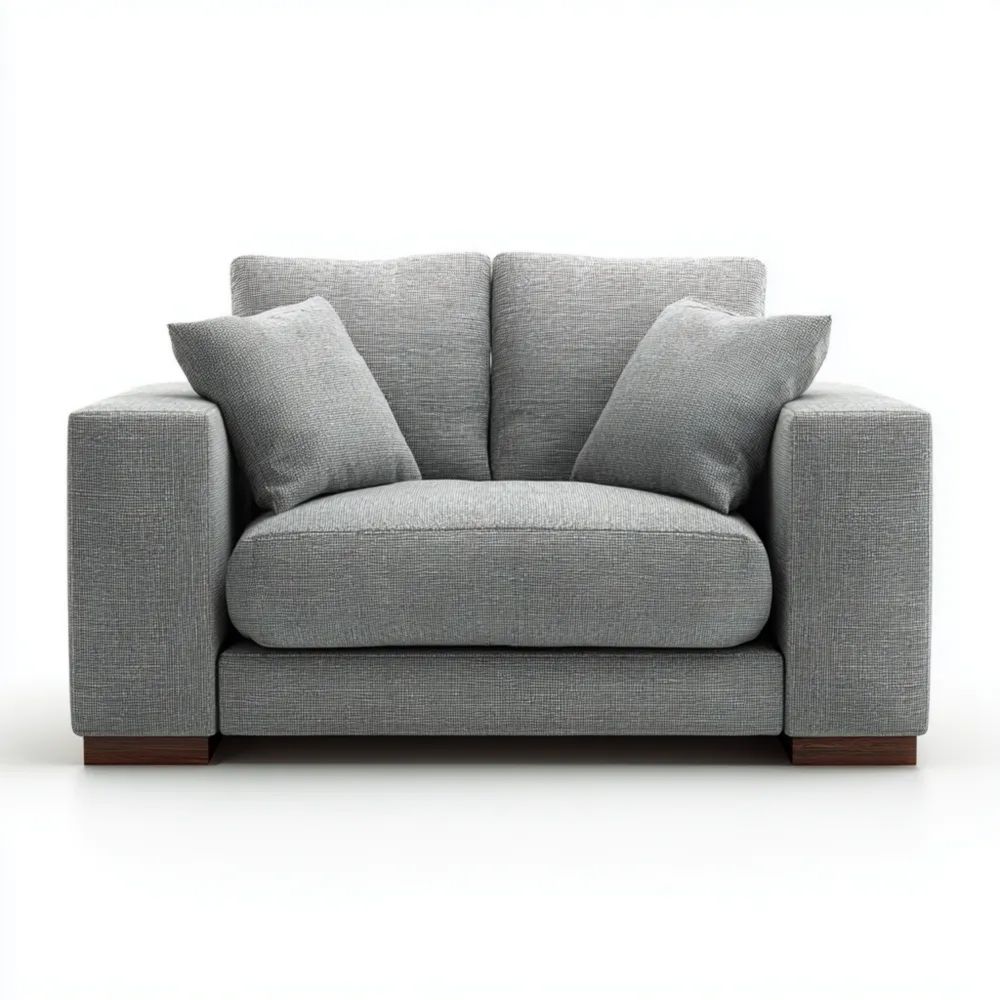 Divano 2 posti Tessuto 150x90x85 cm - Grigio Chiaro - Design Moderno