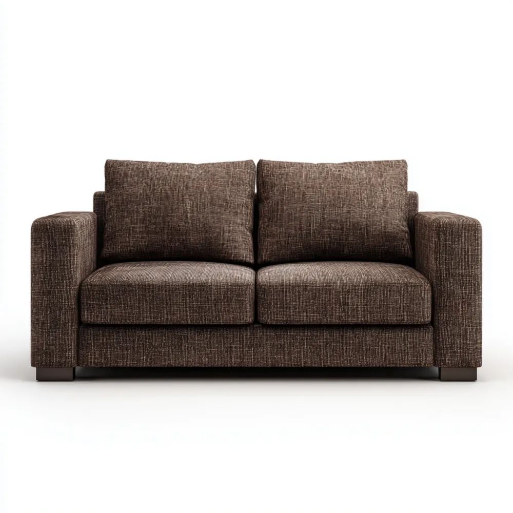 Divano a due posti in tessuto 150x85x90 cm - Marrone - Design Moderno