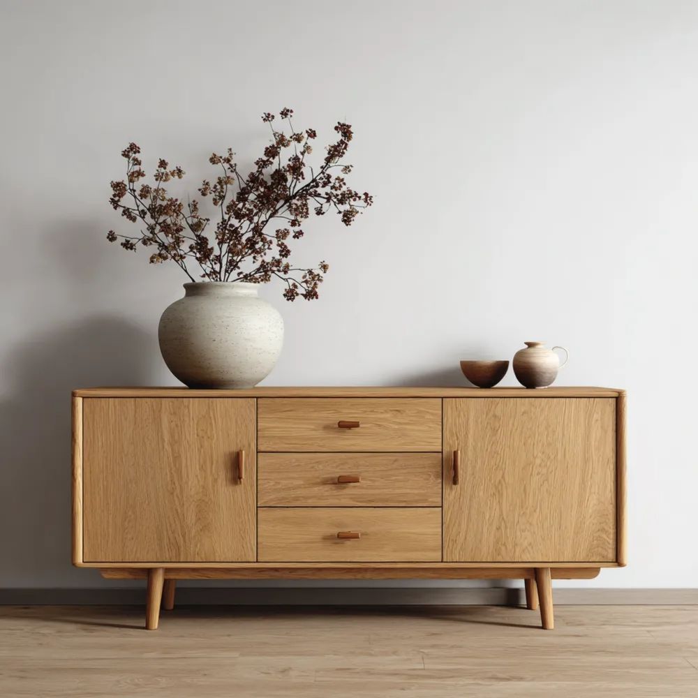 Credenza in legno massello 150x40x80 cm - design moderno