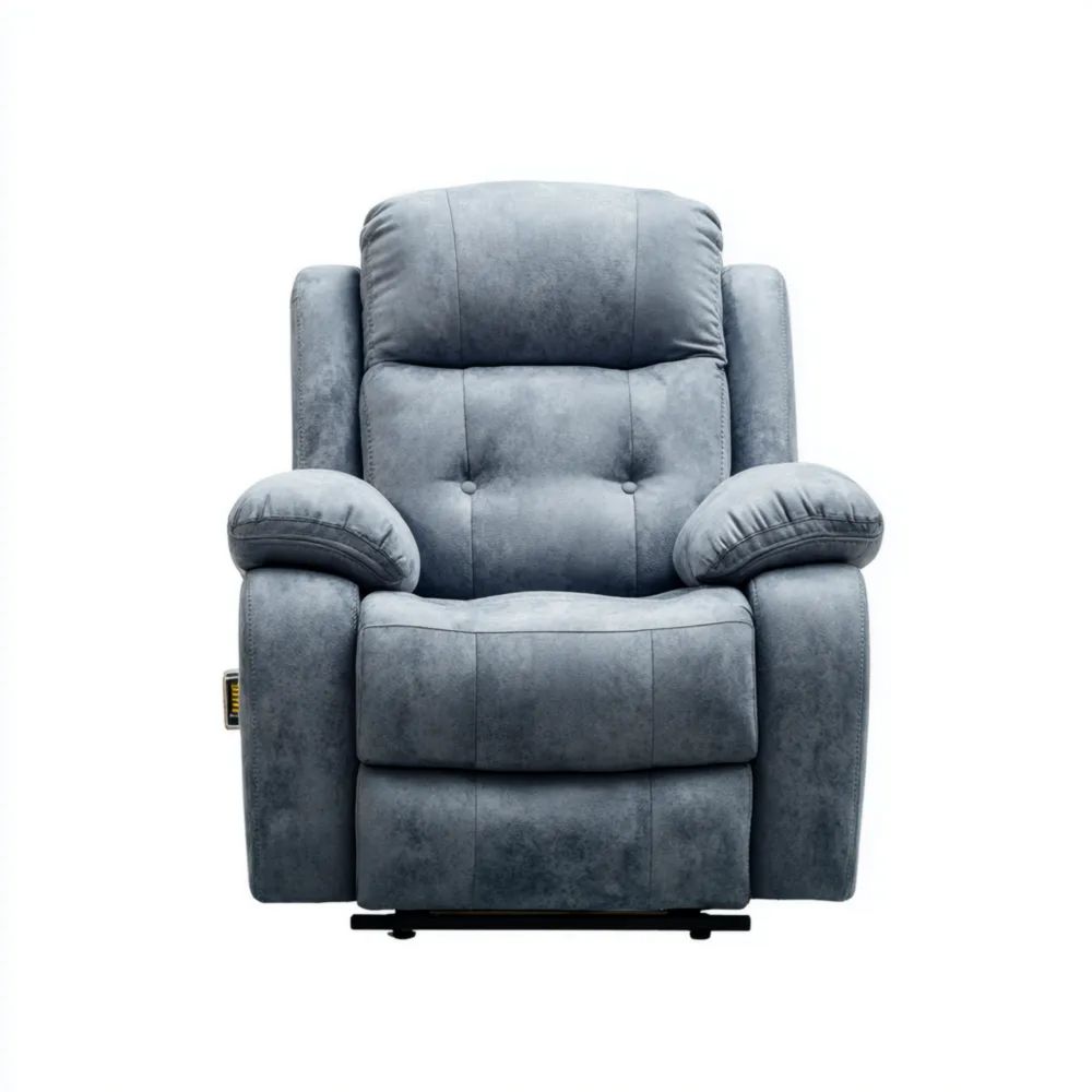 Poltrona reclinabile 85x90x100 cm - Tessuto morbido - Grigio Chiaro - Design ergonomico