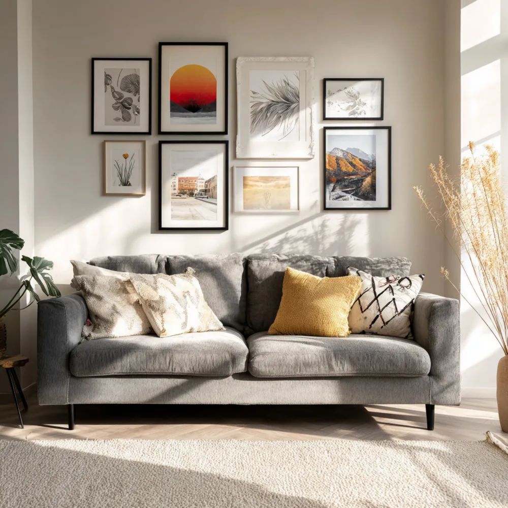 Divano a Due Posti - Tessuto 150x90x85 cm - Grigio - Design Moderno