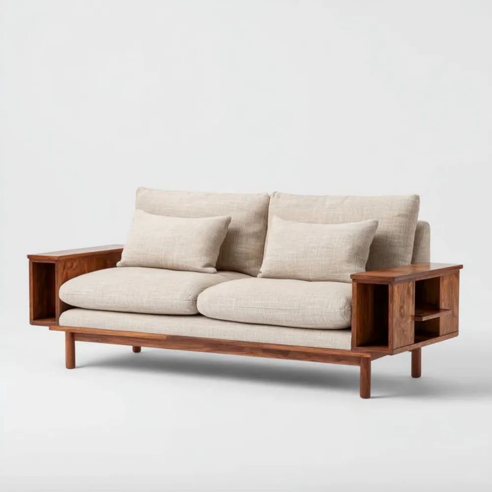 Divano a due posti 160x85x75 cm – Beige – Design Moderno