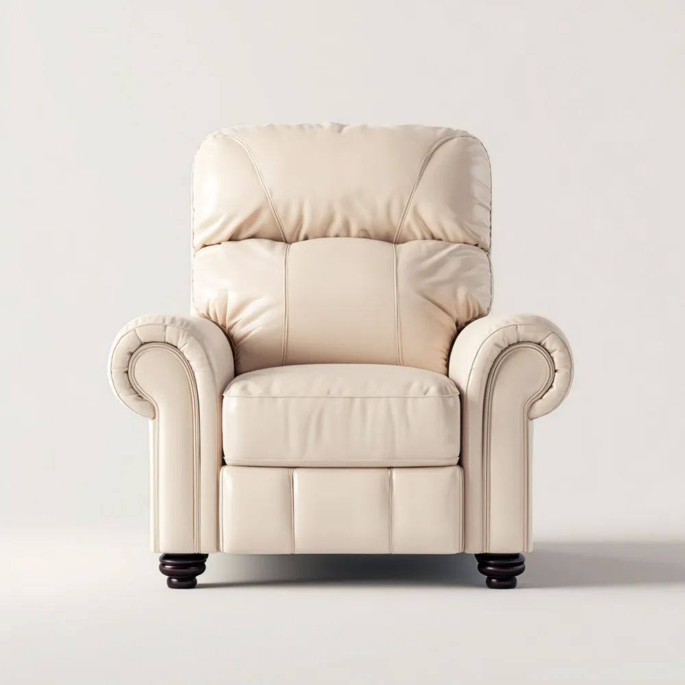 Relaxsessel Leder 90x80x100 cm - Creme - Klassisches Design
