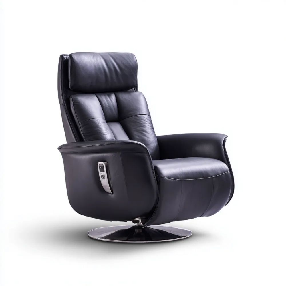 Relaxsessel Leder Schwarz – Modernes Design 80x85x105 cm