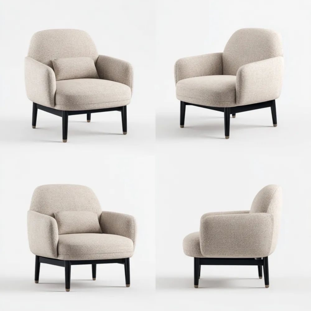 Moderner Sessel Stoffpolsterung 80x85x90 cm - Beige