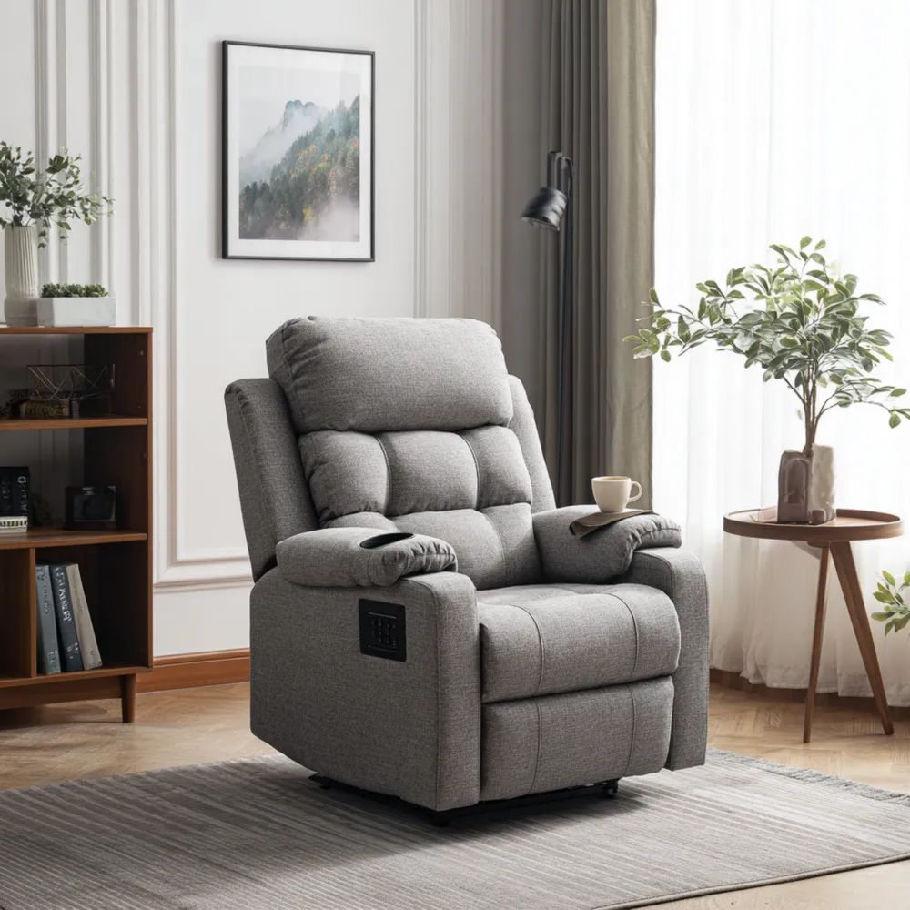 Relaxsessel Stoffpolsterung 85x90x105 cm - Hellgrau - Moderner Stil