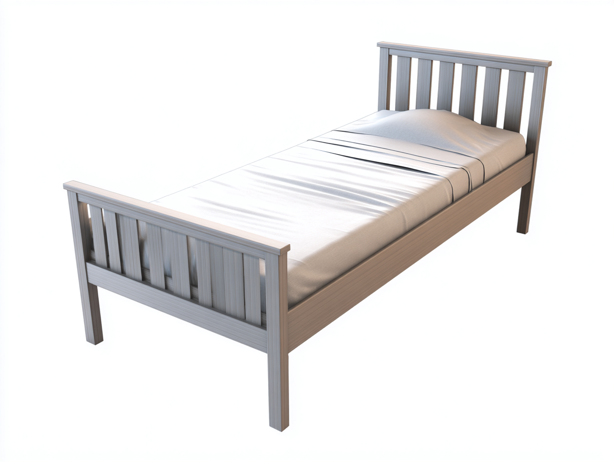 Lit simple bois 200x90x90 cm blanc design classique-Cottalab