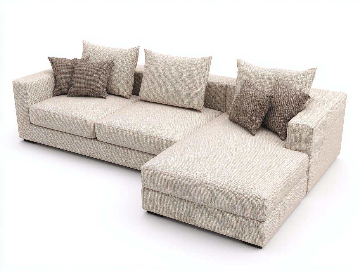 Canapé d'angle en tissu beige 275x165x82 cm - design moderne pour salon-Cottalab