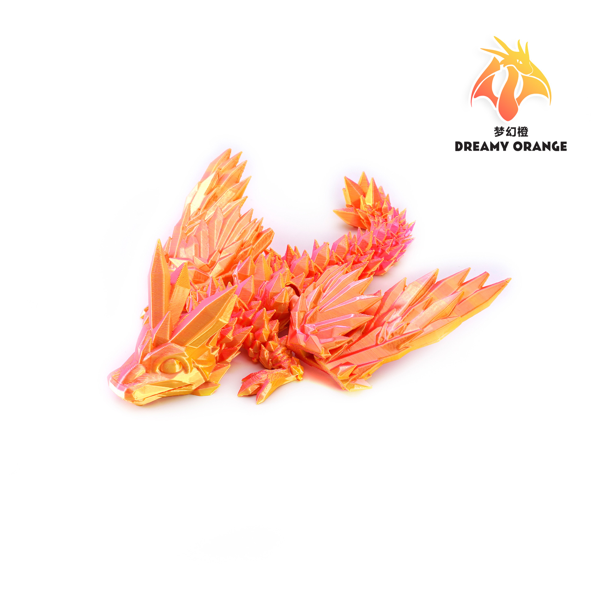 3D Printed Rainbow Dragon Toy – PLA Plastic Figurine, 4 Sizes & 9 Colors Available, Collectible Desktop Decor