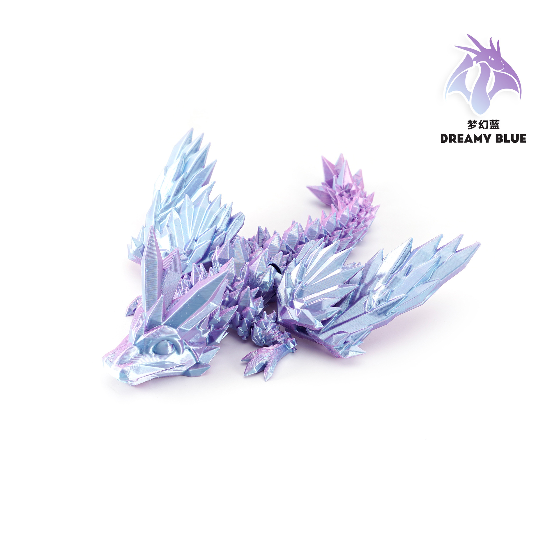 3D Printed Rainbow Dragon Toy – PLA Plastic Figurine, 4 Sizes & 9 Colors Available, Collectible Desktop Decor