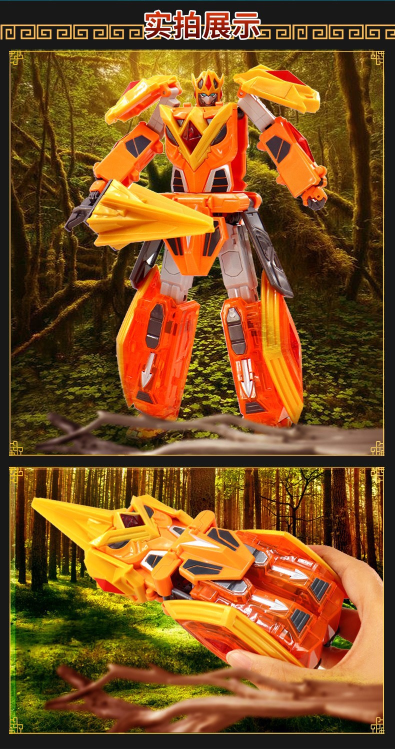 Dragon Force EVO 5-in-1 Mech Warrior Set – Each Robot Transforms into Weapon Mode, Combine to Form Super Robot, Collectible Action Figures