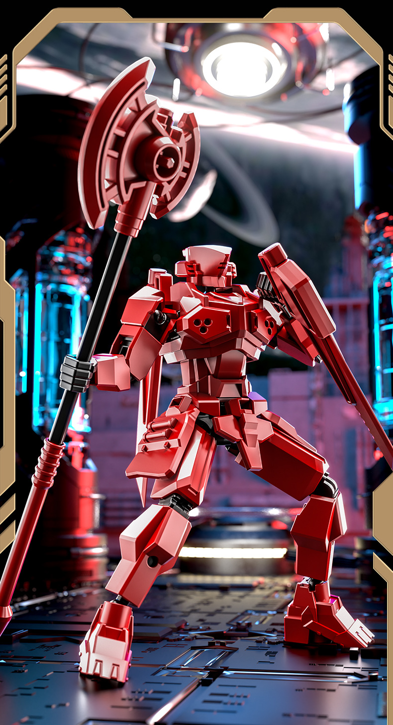 Articulated Mechanical Action Figure Kit – DIY Building Model with Magnetic Feet, Multi-Joint Skeleton, 4 Colors Available