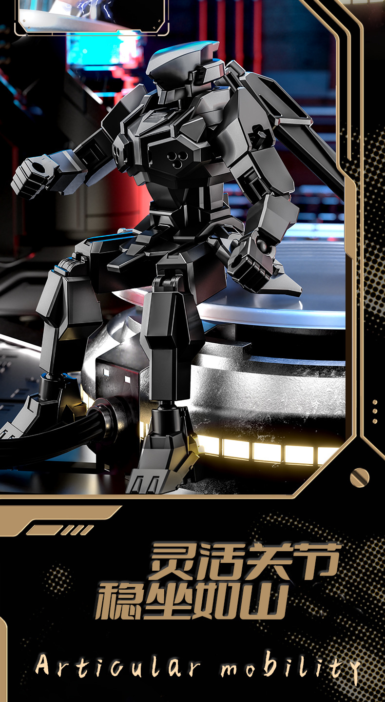 Articulated Mechanical Action Figure Kit – DIY Building Model with Magnetic Feet, Multi-Joint Skeleton, 4 Colors Available