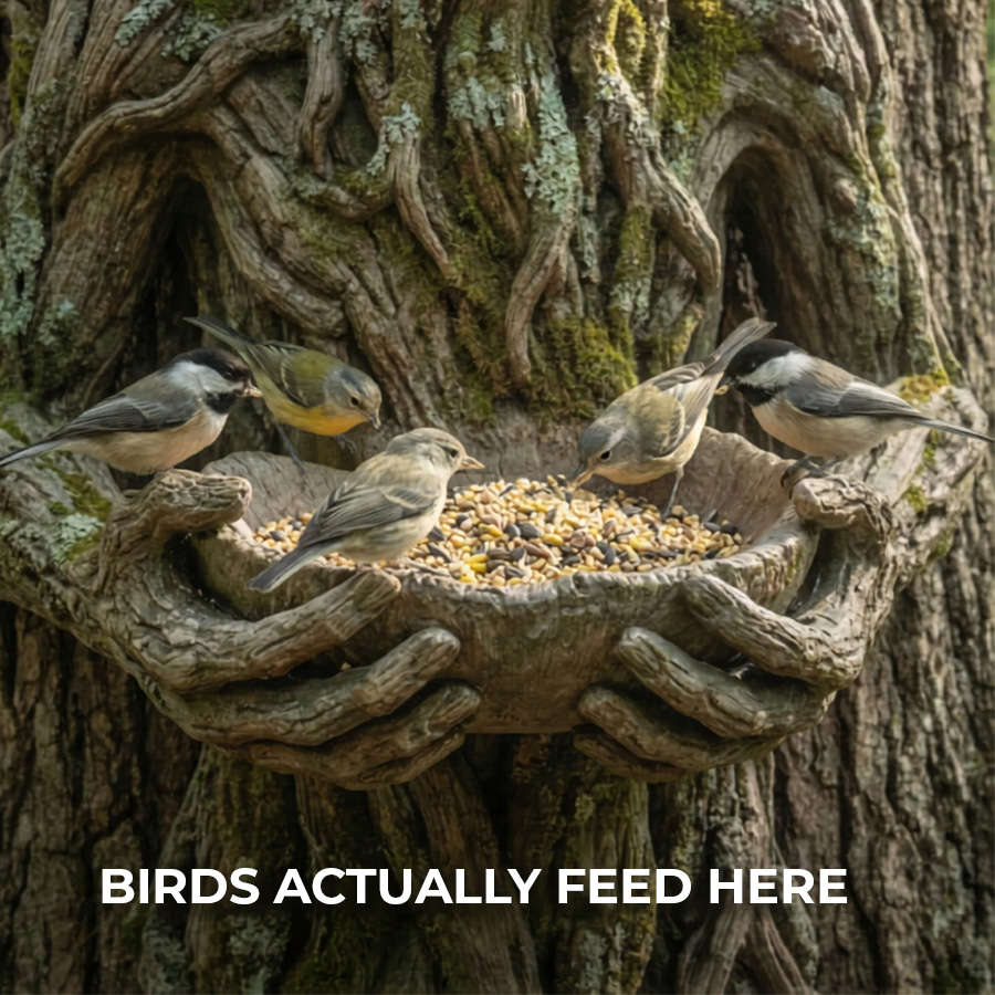 The Quiet Offering A Tree-Integrated Bird Feeding Sculpture