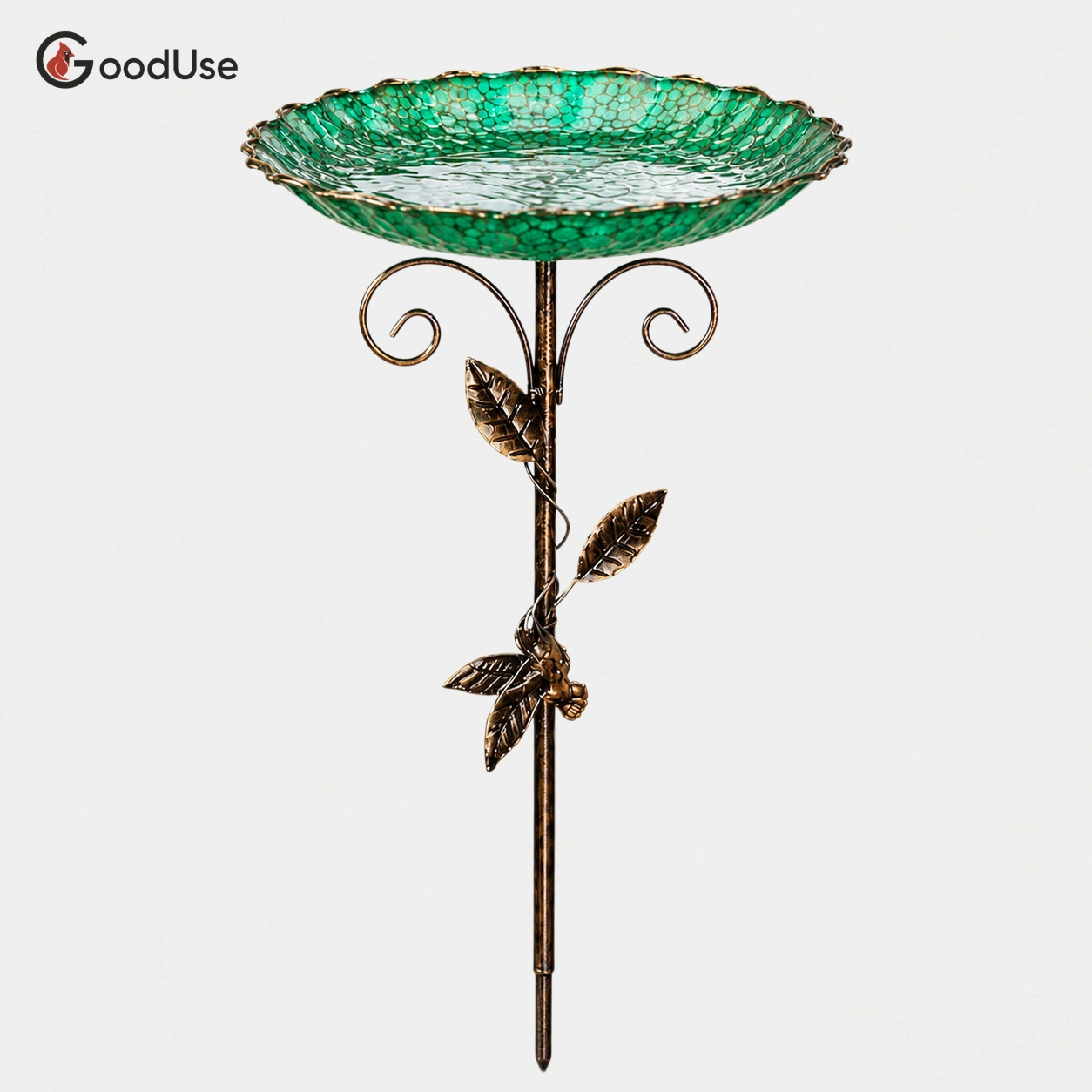 Vintage Garden Stake Bird Bath & Feeder