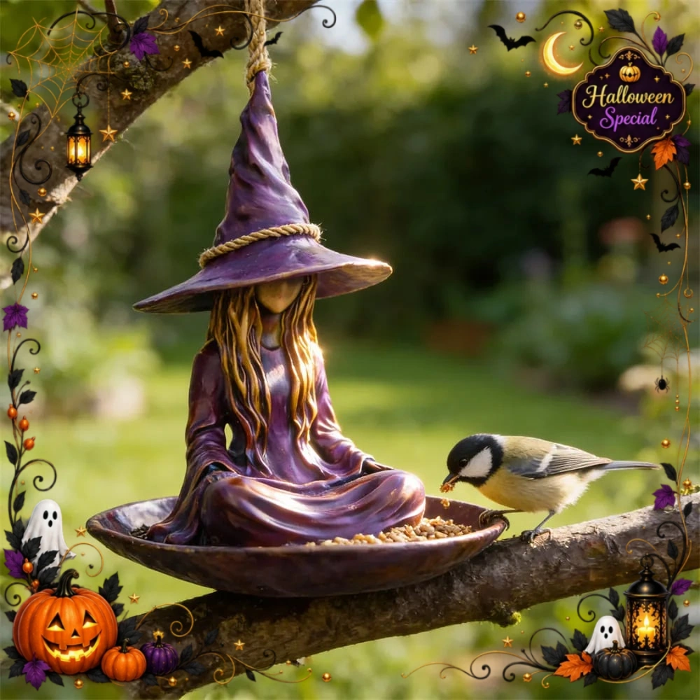 2026 Meditating Witch Garden Bird Feeder