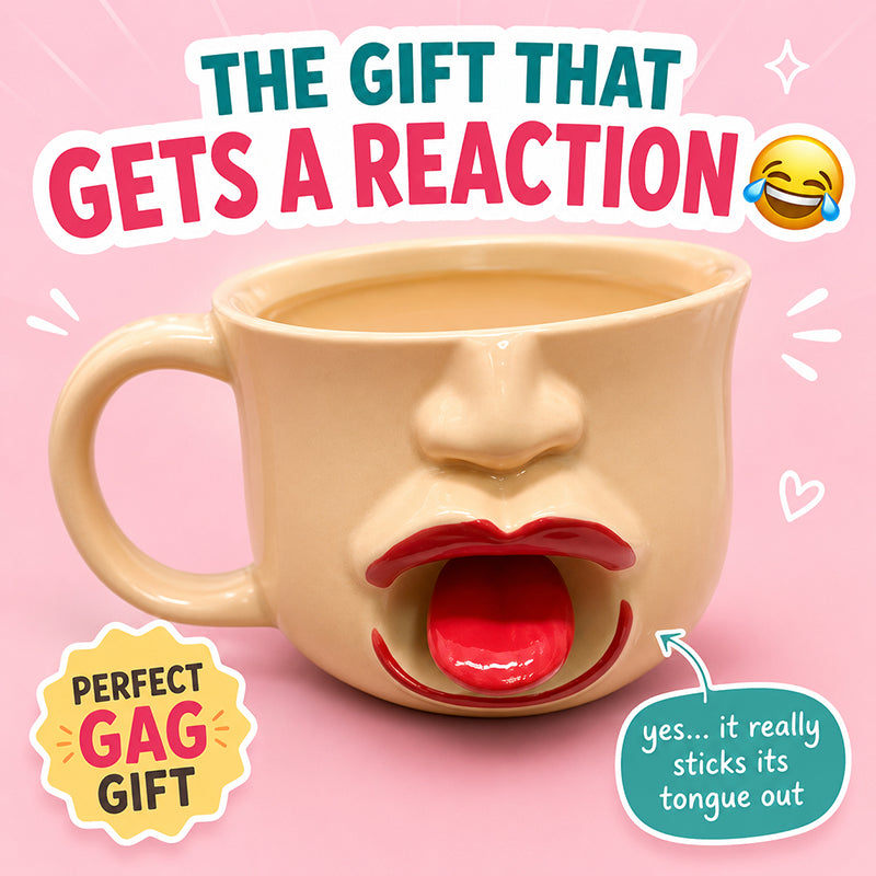 🔥50%OFF🔥Quirky abstract tongue ceramic mug Infuse every sip of coffee with artistry and fun