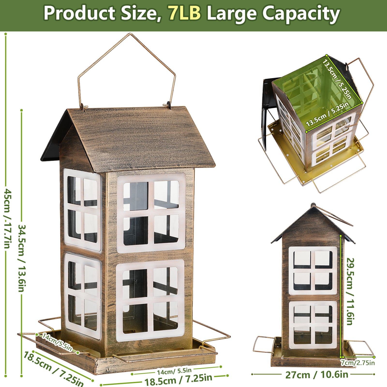 6lb Double-layered Metal Bird Feeder
