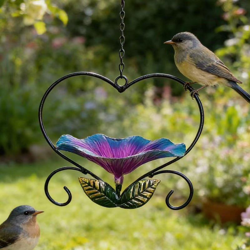 💖🐦 Heart-Shaped Bird Feeder – Floral, Hanging,Perfect for Backyard or Balcony  2🏡