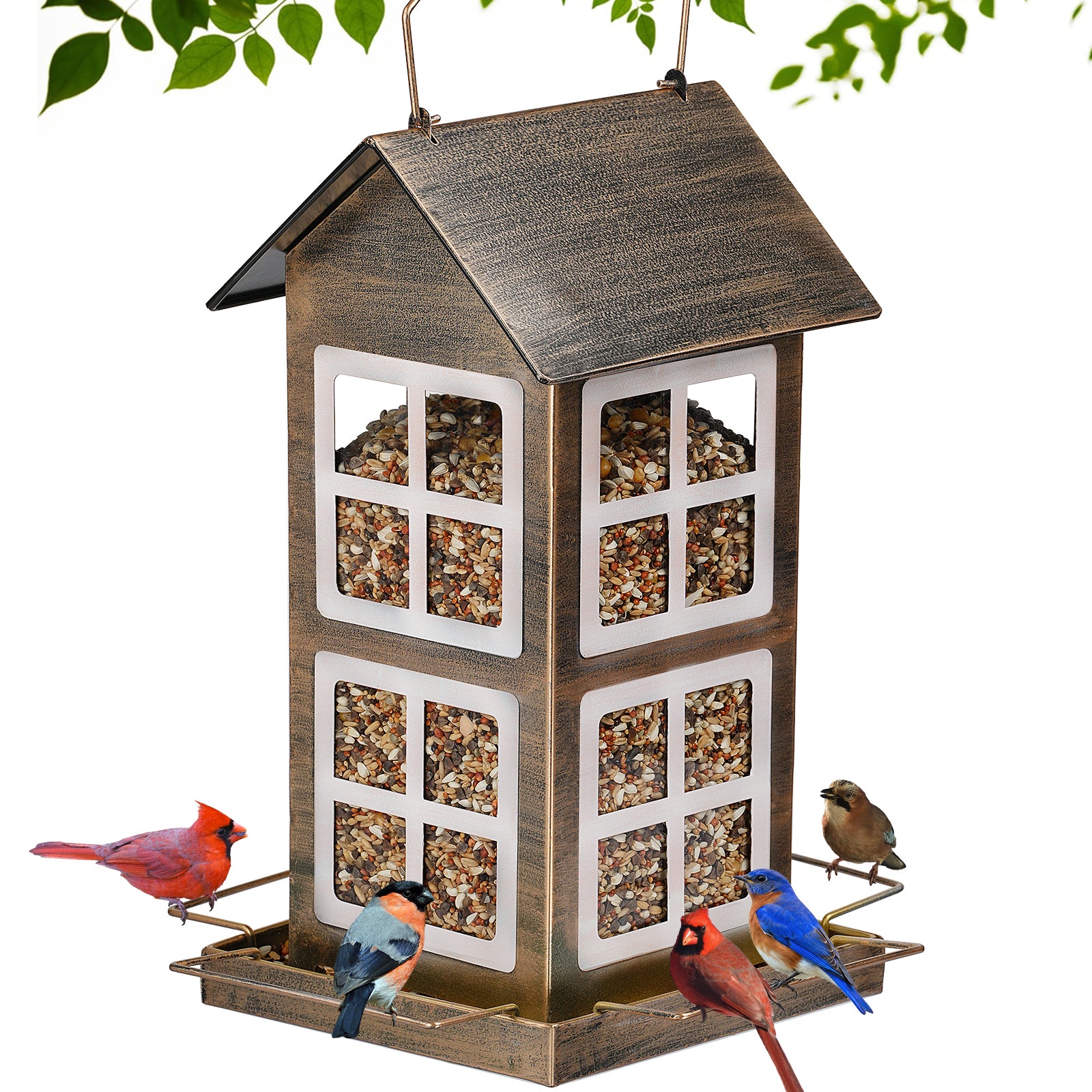 6lb Double-layered Metal Bird Feeder
