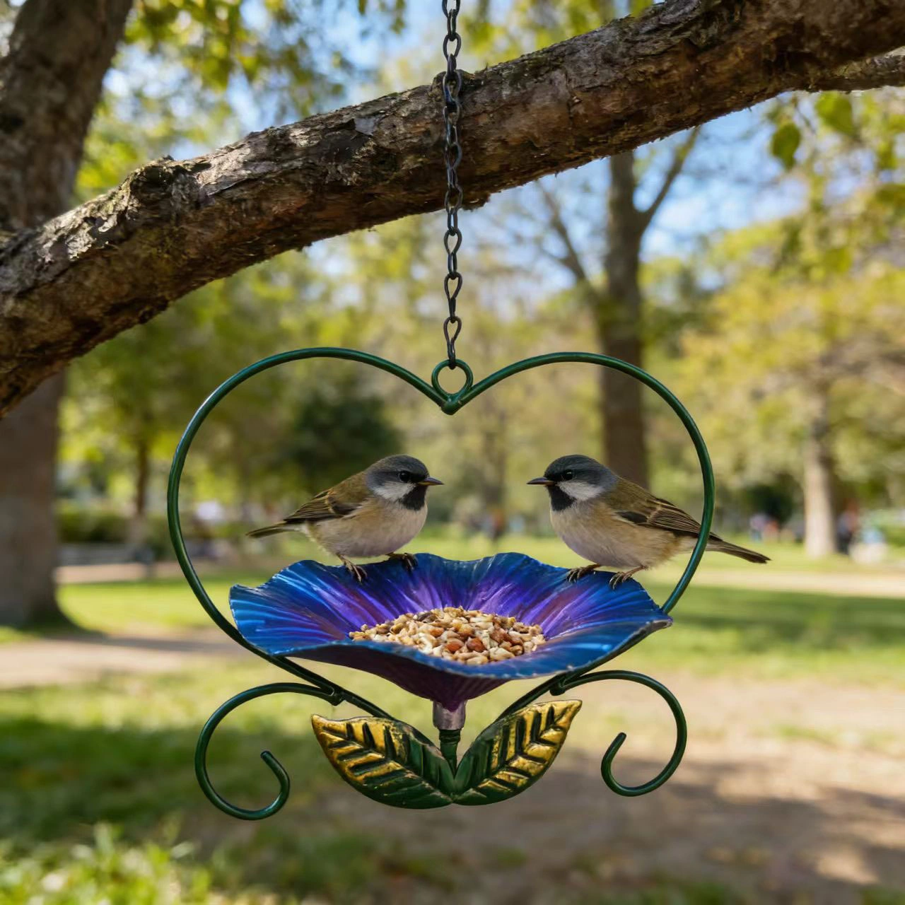 💖🐦 Heart-Shaped Bird Feeder – Floral, Hanging,Perfect for Backyard or Balcony  2🏡