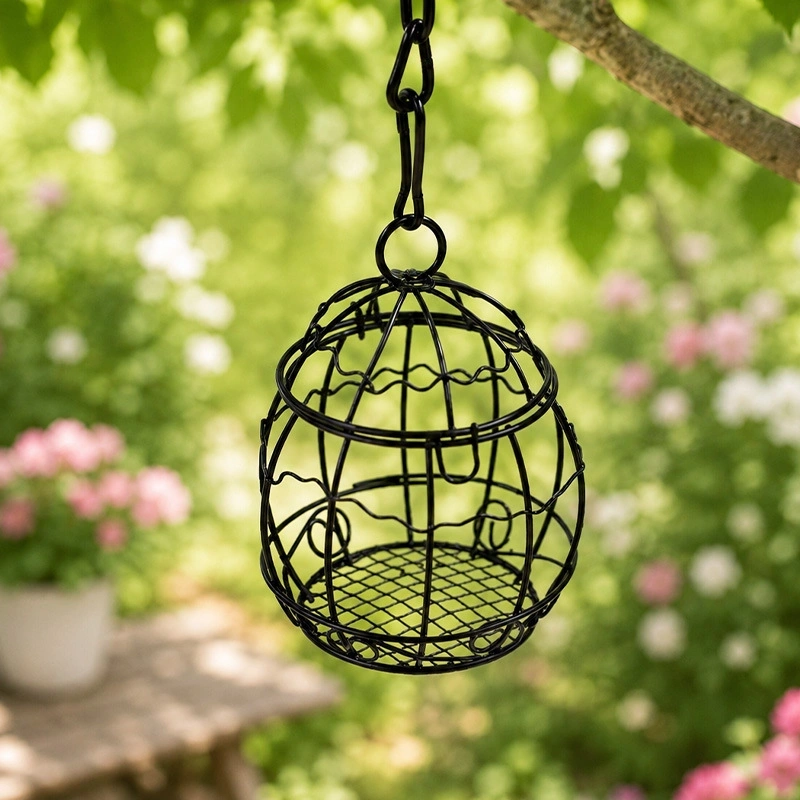 Mini Hanging Metal Cage Bird Feeder