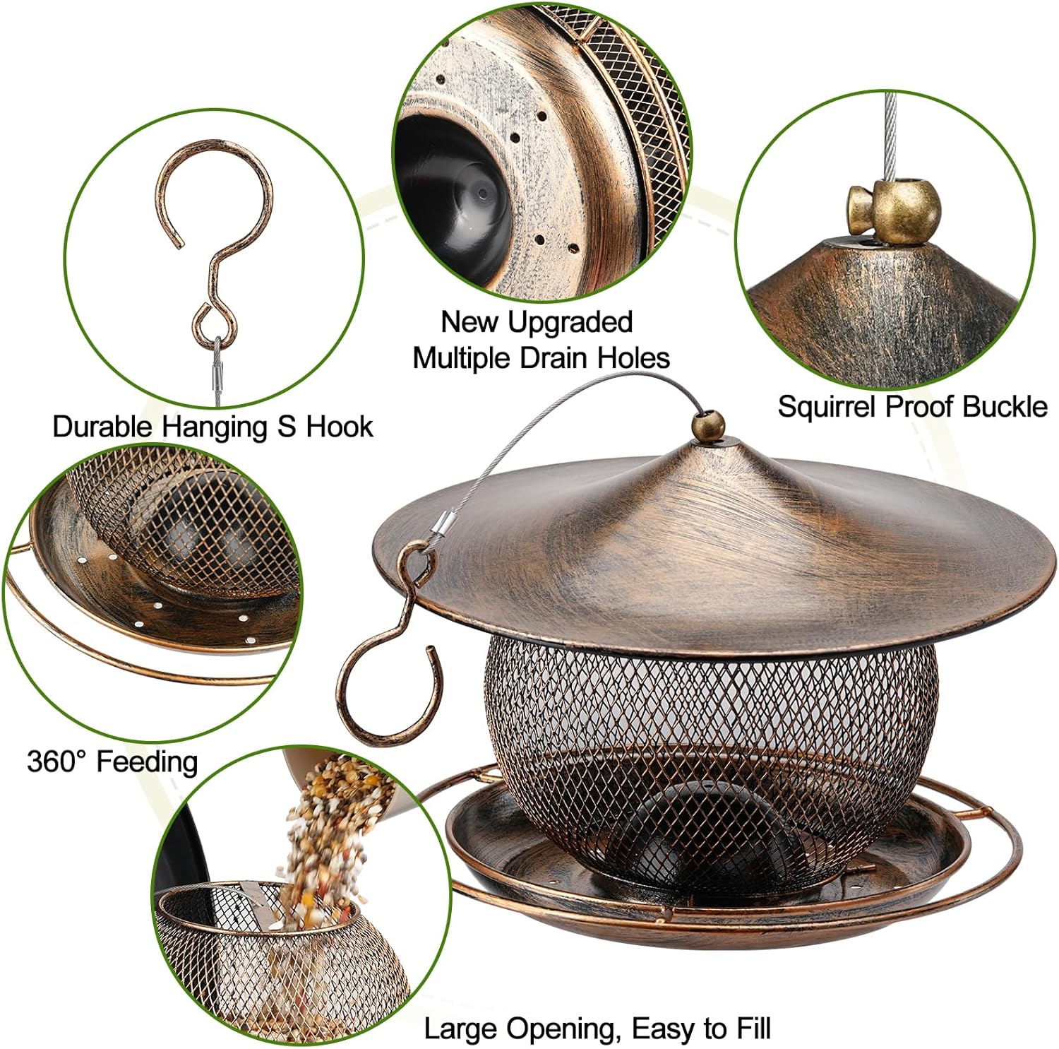 3lb Extra Large Roof Round Bird Feeder
