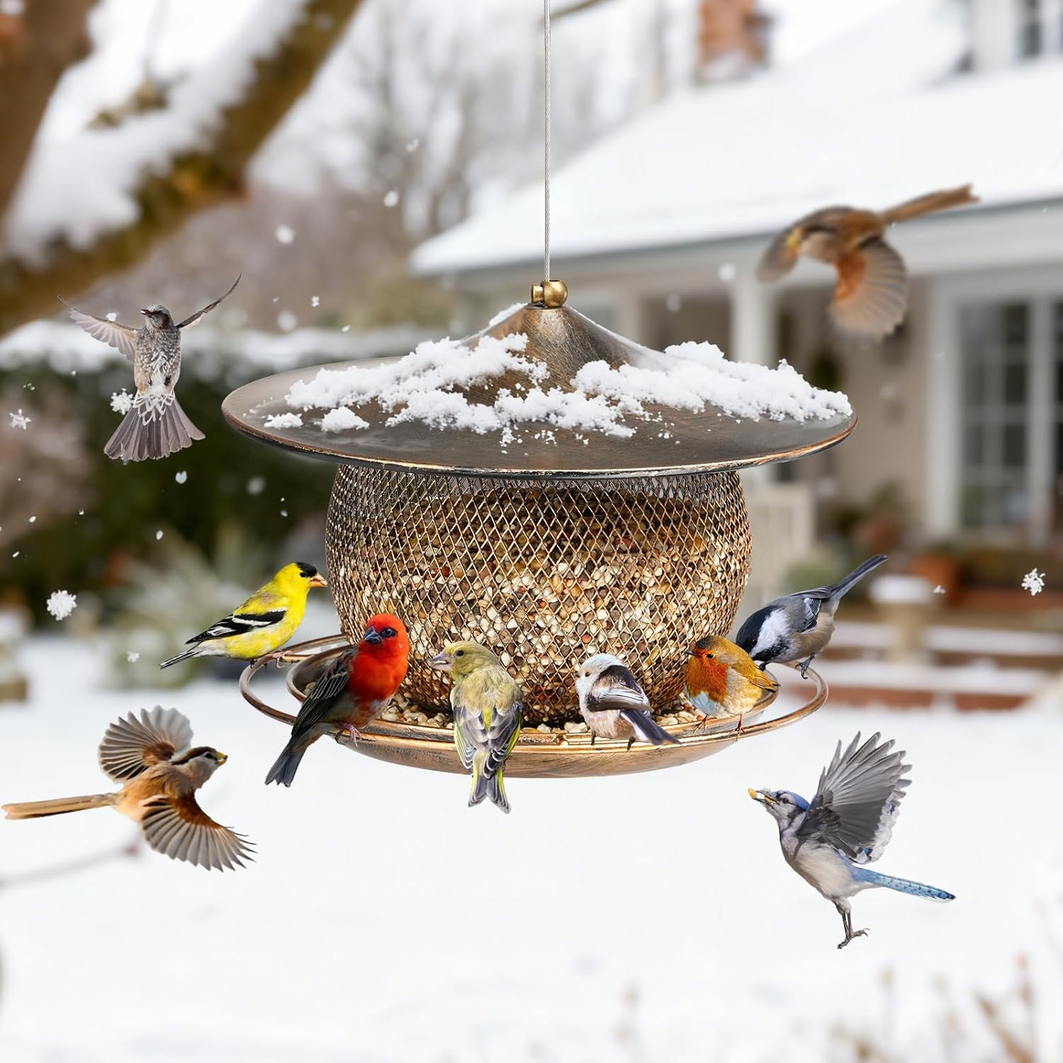 3lb Extra Large Roof Round Bird Feeder