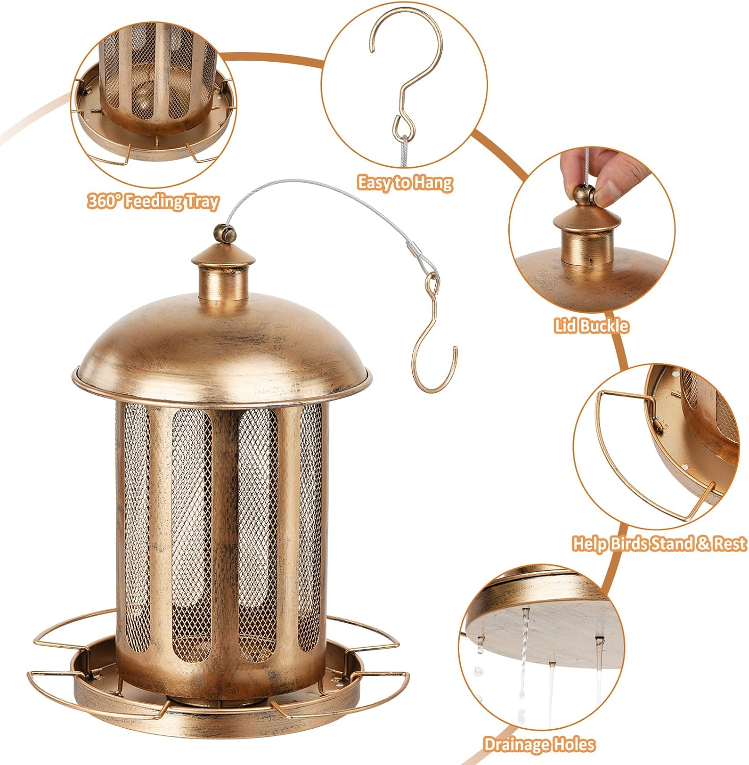 4lb Cylindrical Vintage Street Light Bird Feeder