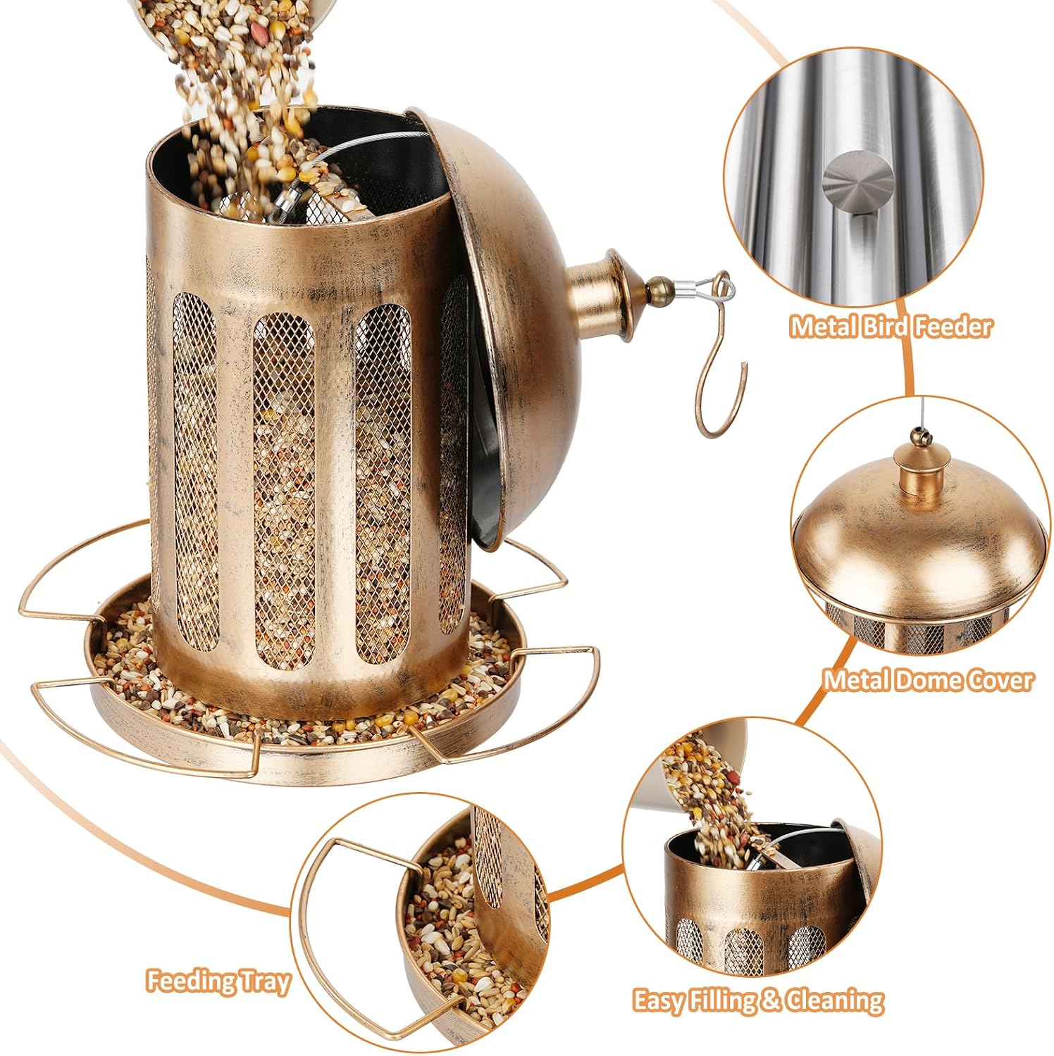 4lb Cylindrical Vintage Street Light Bird Feeder