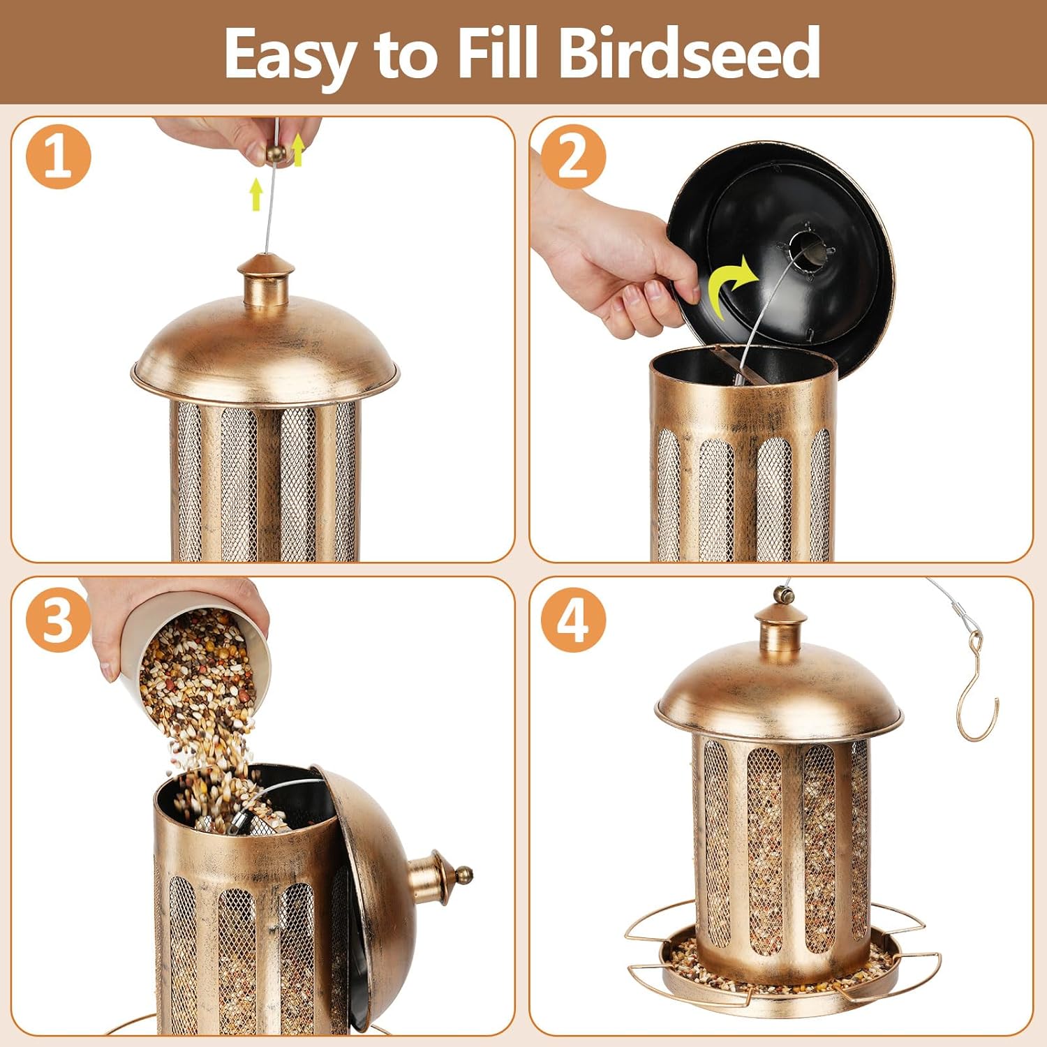 4lb Cylindrical Vintage Street Light Bird Feeder