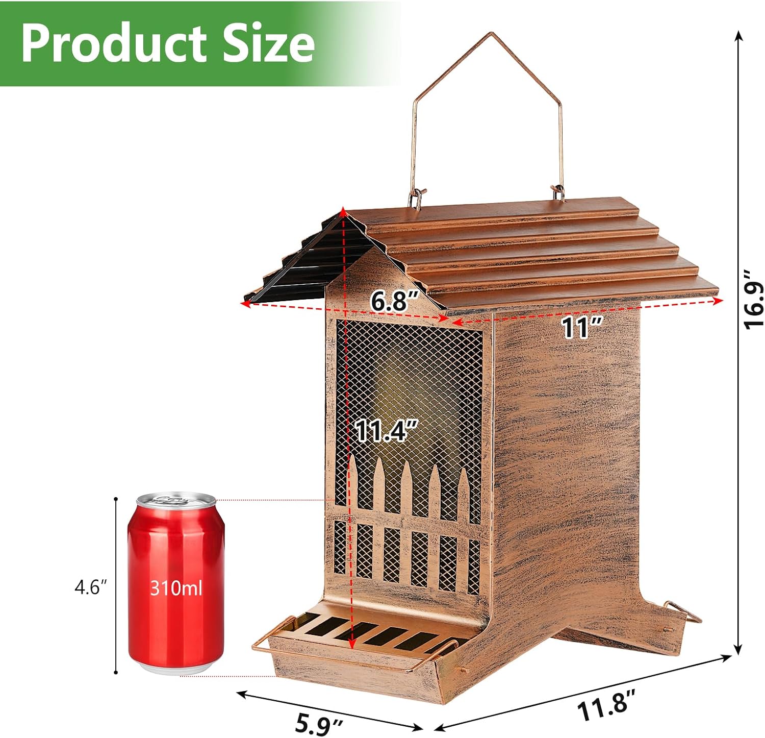 8lb. Double-Sided Eaves Bird Feeder