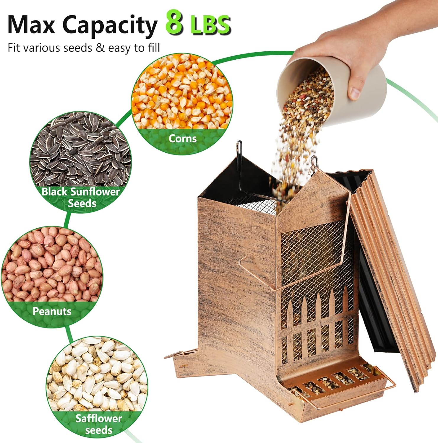 8lb. Double-Sided Eaves Bird Feeder