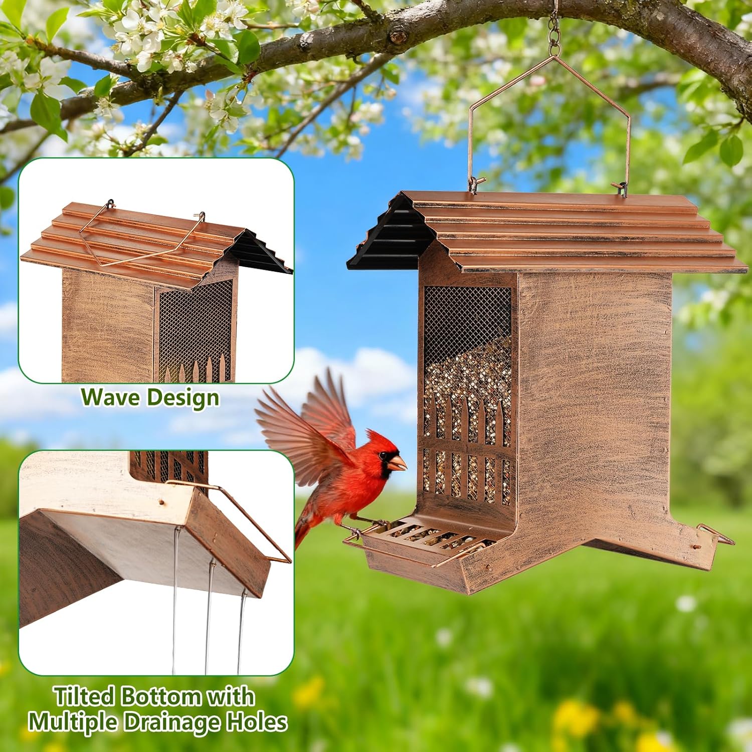 8lb. Double-Sided Eaves Bird Feeder