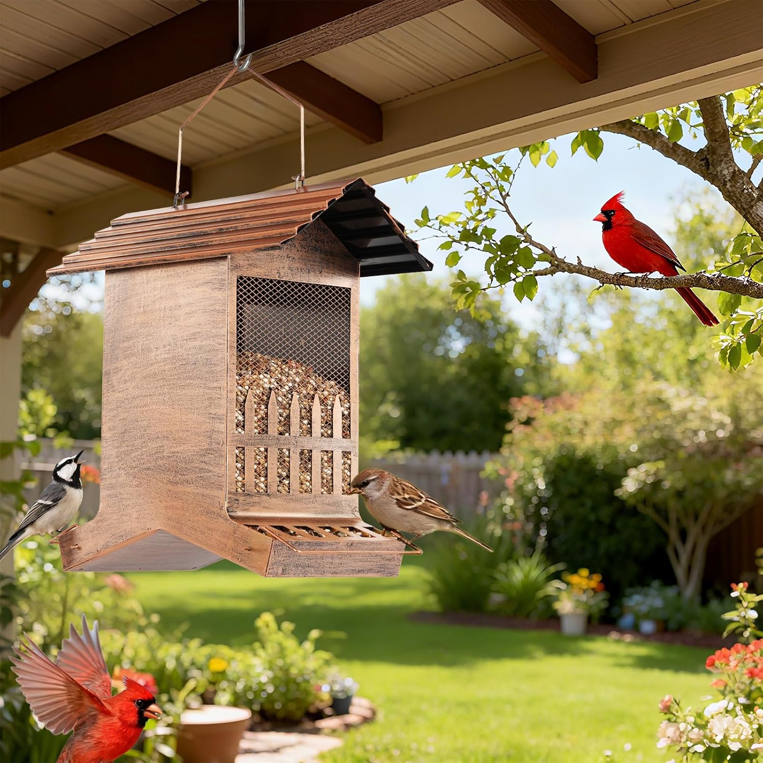 8lb. Double-Sided Eaves Bird Feeder