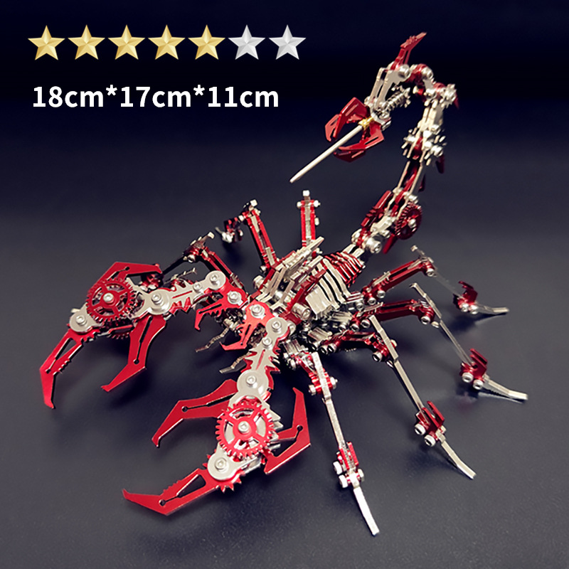 Stainless Steel Mechanical Scorpion Model Kit – 3D DIY Metal Building Puzzle Toy for Adults