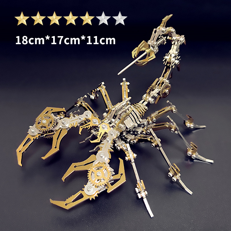 Stainless Steel Mechanical Scorpion Model Kit – 3D DIY Metal Building Puzzle Toy for Adults