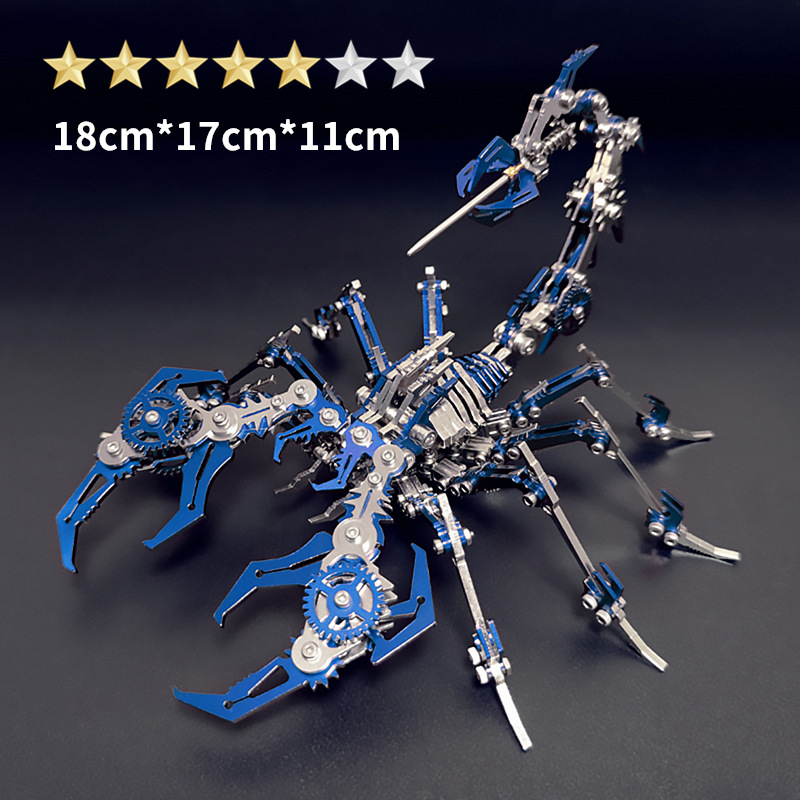 Stainless Steel Mechanical Scorpion Model Kit – 3D DIY Metal Building Puzzle Toy for Adults