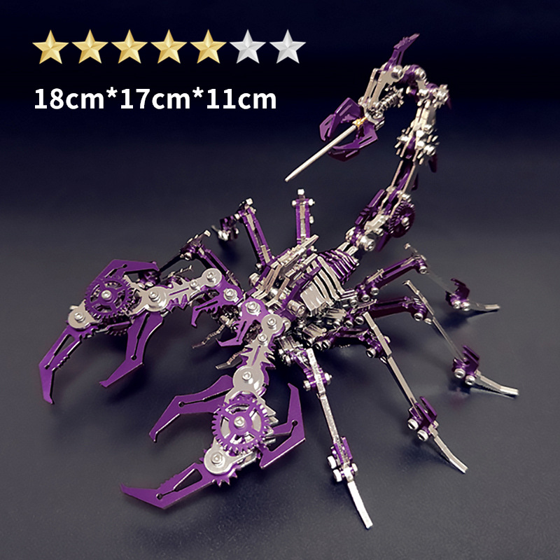 Stainless Steel Mechanical Scorpion Model Kit – 3D DIY Metal Building Puzzle Toy for Adults