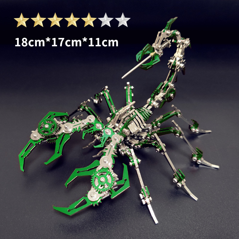 Stainless Steel Mechanical Scorpion Model Kit – 3D DIY Metal Building Puzzle Toy for Adults