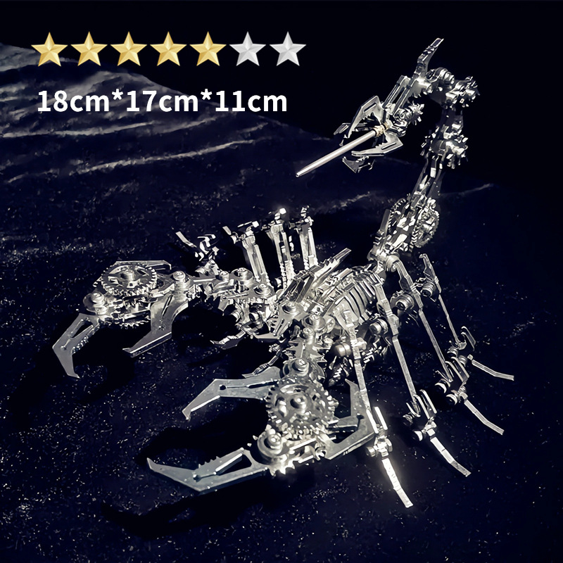 Stainless Steel Mechanical Scorpion Model Kit – 3D DIY Metal Building Puzzle Toy for Adults
