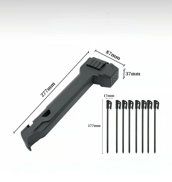 🔥50%OFF🔥🔨2-in-1 Tent Stake Hammer with 8 Stakes - 🙅♂️ Never Search for Scattered Pegs Again! 💪 