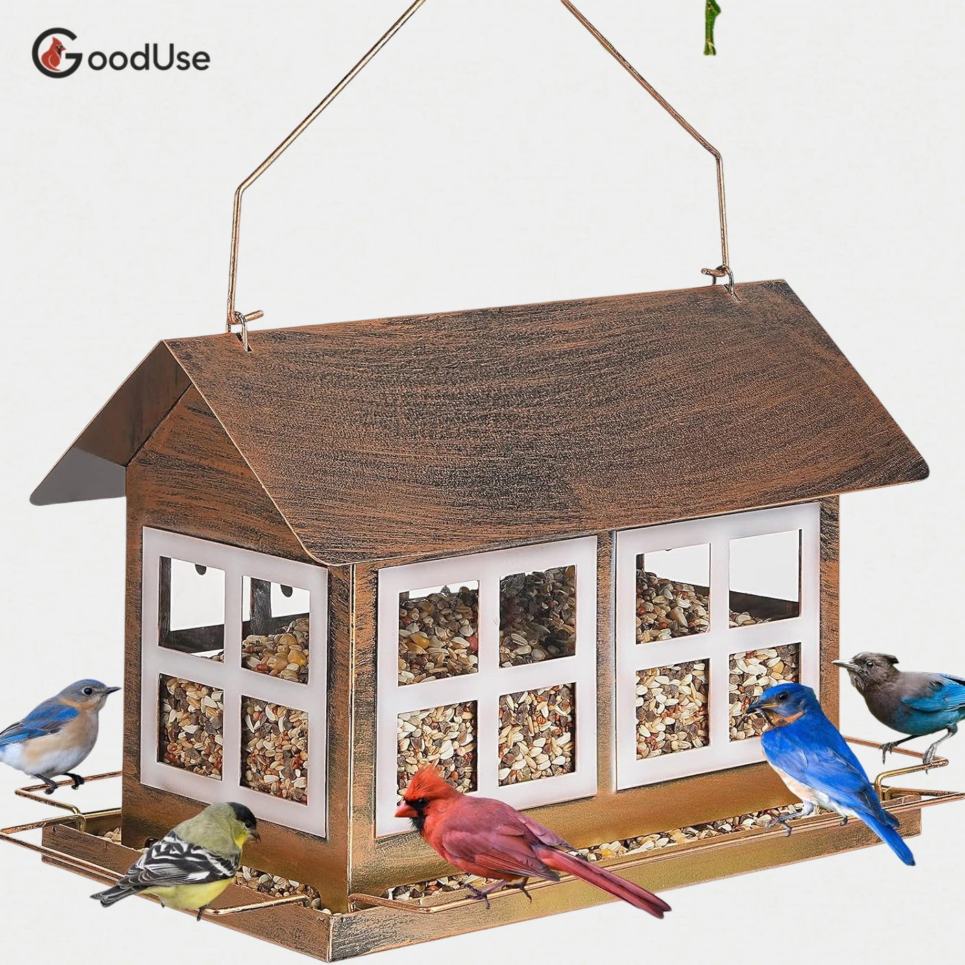 6lb Extra Large Metal House Bird Feeder