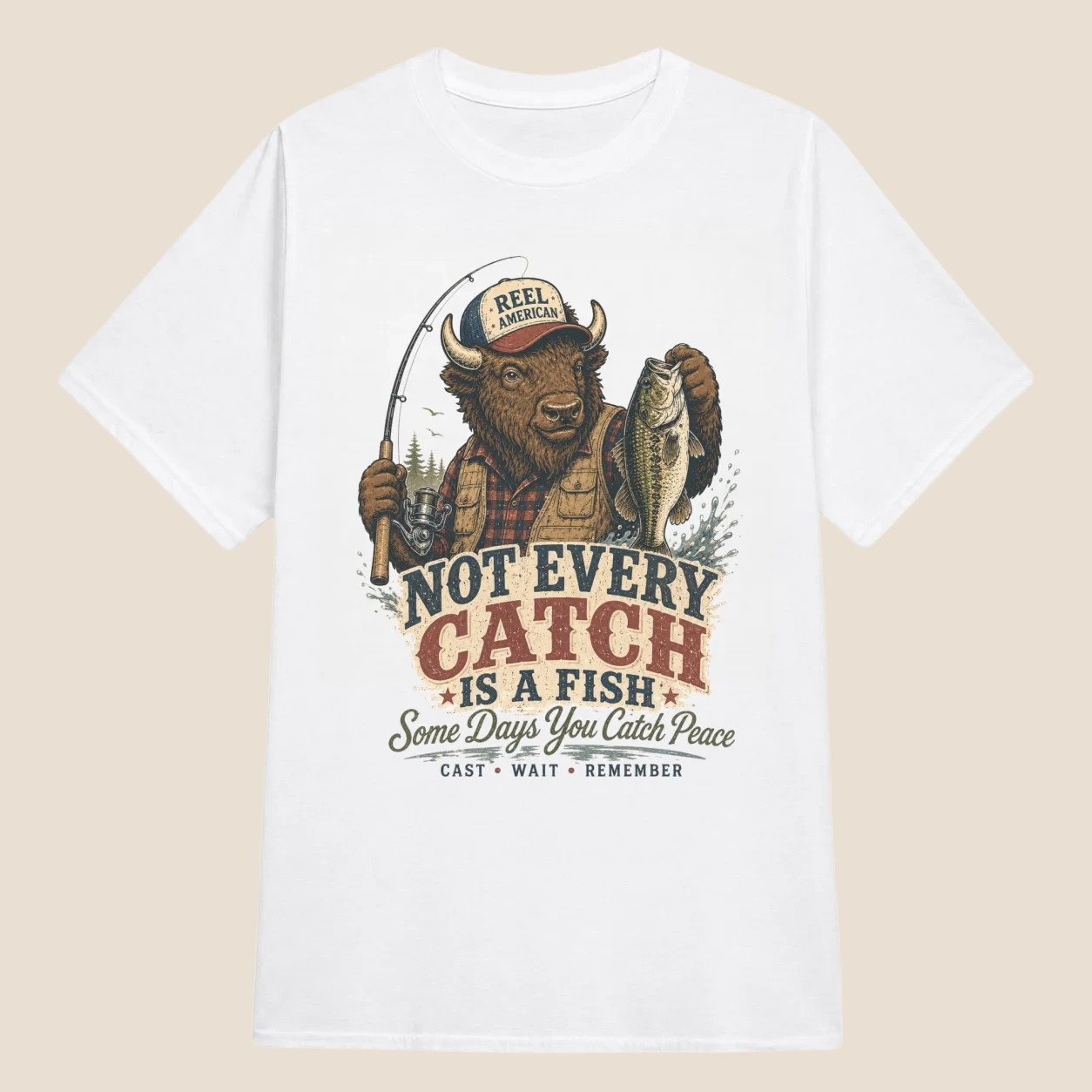 Not Every Catch Is a Fish Bison Fishing Vintage Graphic | Classic Unisex Tee