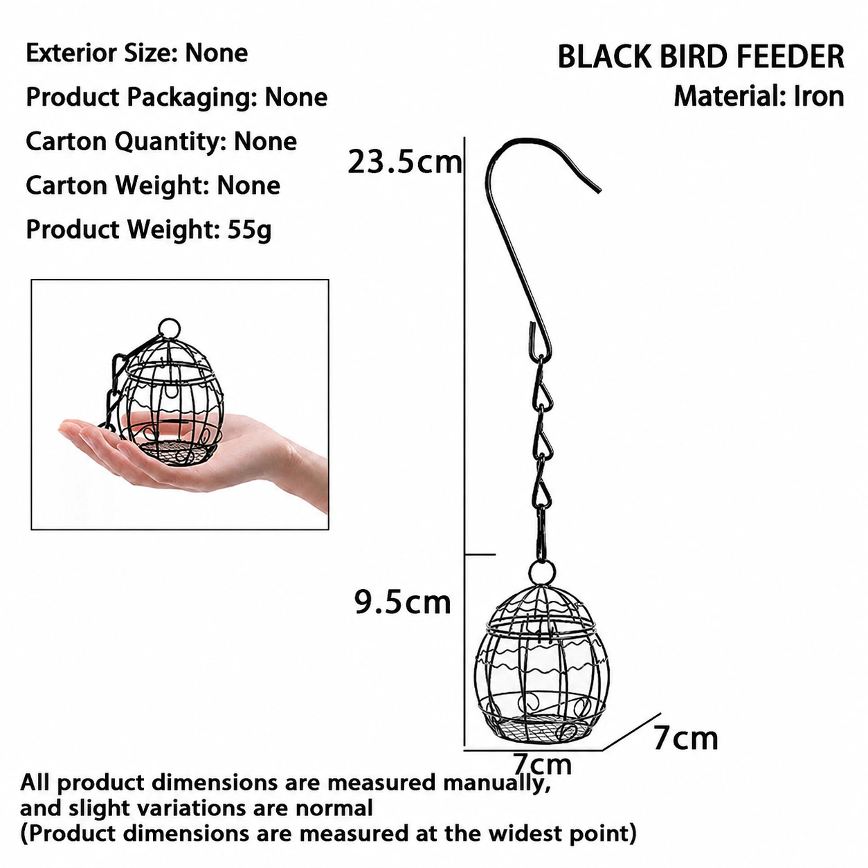 Mini Hanging Metal Cage Bird Feeder