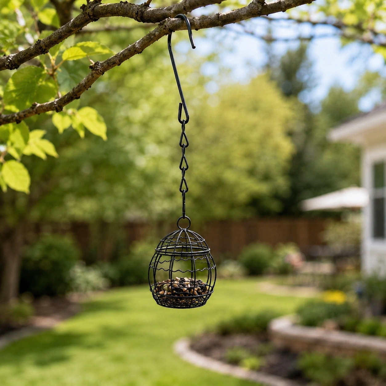 Mini Hanging Metal Cage Bird Feeder